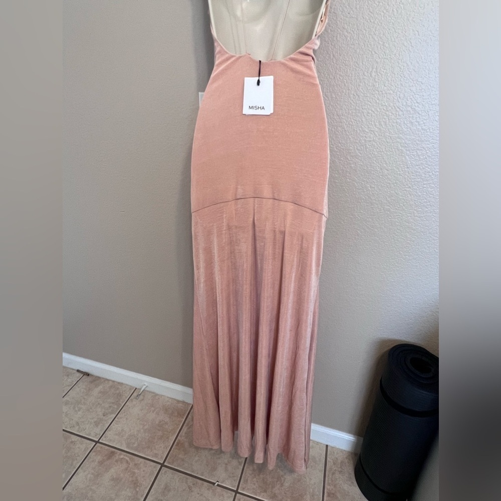 NWT Misha Celestine Gown Pink Champagne - Picture 7 of 13